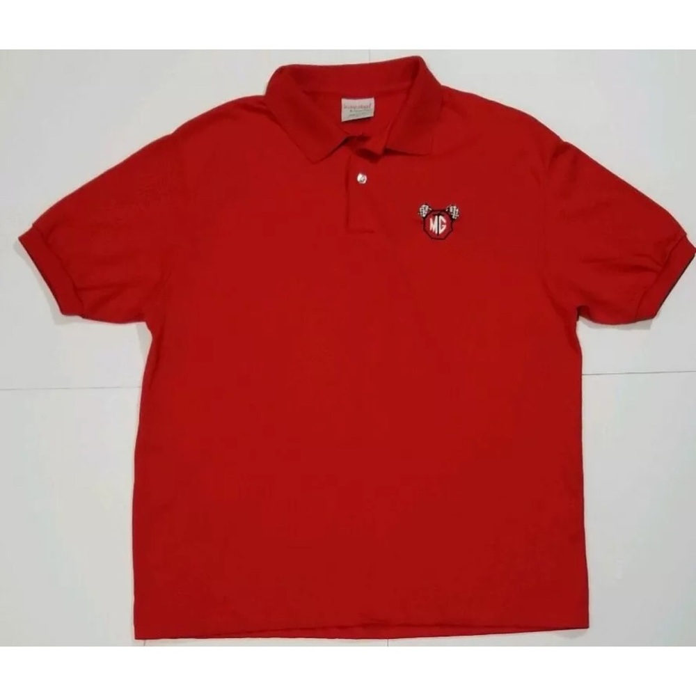 Vtg MG Midget T Type Polo Shirt Screen Mates Lg